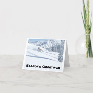 Cartão De Festividades snowmobile, Season's Greetings
