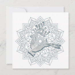 Cartão De Festividades SnowWinter Mandala Marble Glitter Deer