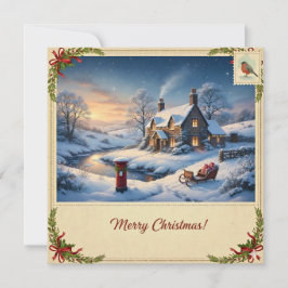 Cartão De Festividades Snowy Christmas Card II