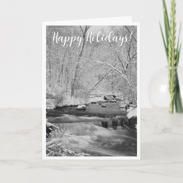 Cartão De Festividades Snowy Falls Holiday (Frente)
