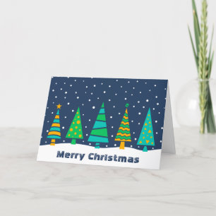 Cartão De Festividades Snowy Fir Trees Christmas Card