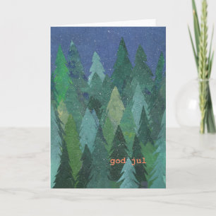 Cartão De Festividades Snowy Forest Christmas Card: Swedish