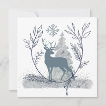 Snowy Glitter Winter Solstice Deer