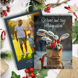 Cartão De Festividades Snowy Golf Winter Season Wishe ・ Marinho de Fotogr