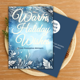 Cartão De Festividades Snowy Holiday Card | Custom Company Message