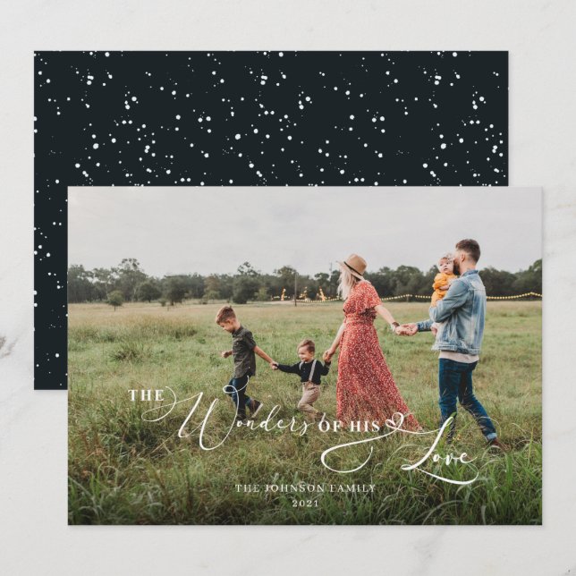 Cartão De Festividades Snowy Joy no Natal do Mundo Azul (Frente/Verso)