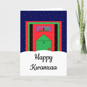 Cartão De Festividades Snowy Kwanzaa: Vazio Kwanzaa