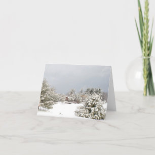 Cartão De Festividades snowy lake winter scene notecard
