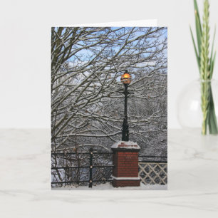 Cartão De Festividades Snowy Lamp Card