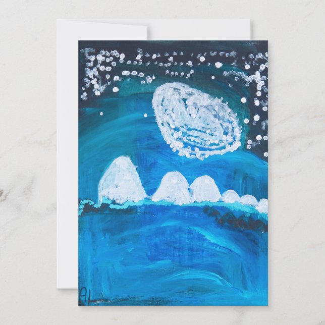 Cartão De Festividades Snowy Night (Frente)