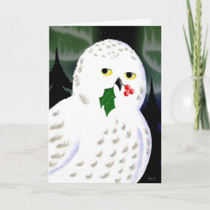 Cartão De Festividades Snowy Owl Holiday Greeting Card