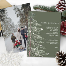 Snowy Pine Custom Photo Christmas
