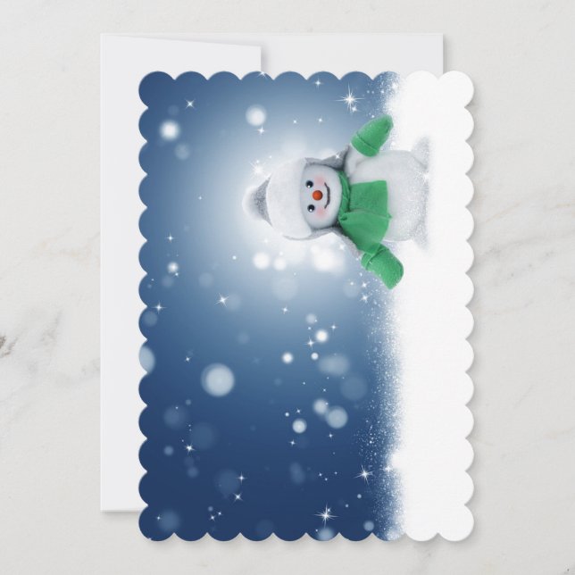 Cartão De Festividades Snowy Snowman (Frente)