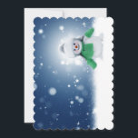 Cartão De Festividades Snowy Snowman<br><div class="desc">Ei,  doce cartão de Natal do boneco de neve para fazer alguém na sua lista de cartões de Natal sorrir. Um simples sentimento na dentro para ir com um simples bonitinho bonitinho de neve. Que seus dias sejam felizes e brilhantes. Desejo-vos e aos vossos um Natal muito feliz.</div>