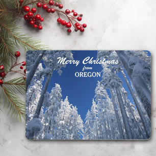 Cartão De Festividades Snowy Trees from Oregon Photo Template
