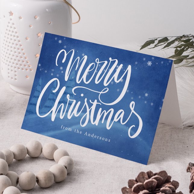 Cartão De Festividades Snowy Winter Christmas Non-Photo (Criador carregado)