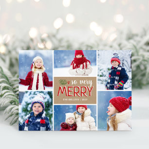 Cartão De Festividades So Very Merry 6 Photo Folded Holiday Card