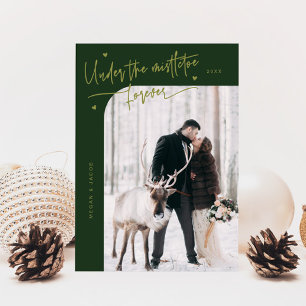 Cartão De Festividades Sob Mistletoodo Forever Newlywoodians
