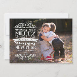 Cartão De Festividades Sobrepor a saudação de fotos de Natal tipográficas