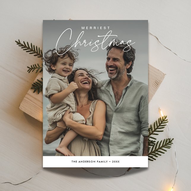 Cartão De Festividades Sobrepor Fotografia Mais Feliz da Família do Natal (Criador carregado)