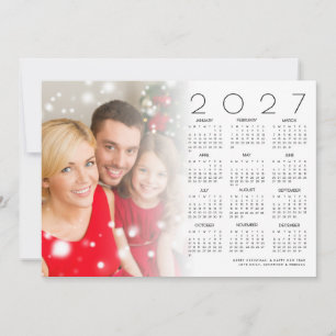Cartão De Festividades Sobreposição de Foto de Família do Calendário de 2