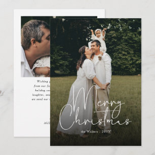 Cartão De Festividades Sobreposição de Foto de Natal Moderno com Letra Br