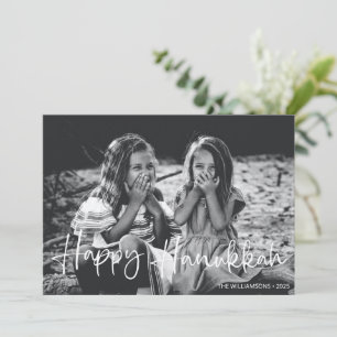 Cartão De Festividades Sobreposição de Foto de Tipografia Minimalista Han