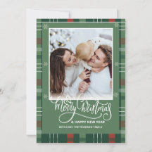 Sobreposição de Foto Feliz Natal Plaid Branco Rasc