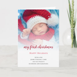 Cartão De Festividades Sobreposição de Fotografias de Natal do Bebê