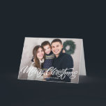 Cartão De Festividades Sobreposição de Fotografias Feliz Natal<br><div class="desc">Feliz Natal! Envie cartões de natal para a família e amigos com este cartão postal de Natal com fotografia manuscrita. Apresenta a inscrição manual e o padrão da árvore de Natal. Personalize adicionando nomes, mensagens, fotos e outros detalhes. Este design está disponível como uma placa plana, cartão postal e cartão...</div>