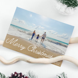 Cartão De Festividades Sobreposição de Script de Natal Simples Minimalist