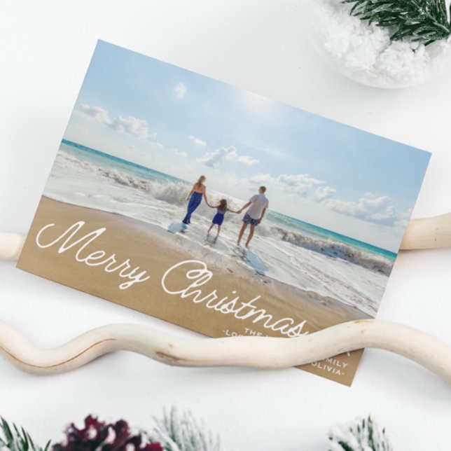 Cartão De Festividades Sobreposição de Script de Natal Simples Minimalist (Criador carregado)