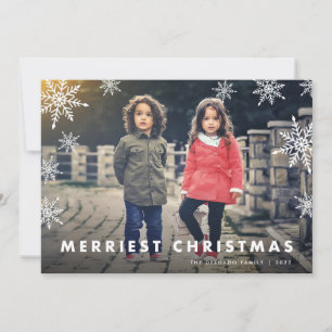 Cartão De Festividades Sobreposição do Floco de Neve   Feliz Natal Foto