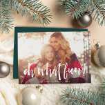 Cartão De Festividades Sobreposição esboçada | Oh Que Foto Divertida<br><div class="desc">Compartilhe cartões de natal com esses Cartões de foto de Natal que apresentam sua foto favorita horizontal ou orientada a paisagem em uma sangria de cheio impressionante. "Oh, que divertido!" aparece no fundo como uma cobertura de texto em tipografia escrita com pincel branco. Personalize com seu nome ou nomes de...</div>