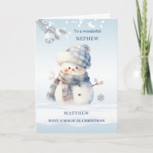 Sobrinho Boneco de Neve de Natal Azul