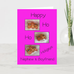 Cartão De Festividades sobrinho e namorado feliz ho ho holigays gay x mas