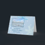 Cartão De Festividades Sobrinho e Sua Noiva no Natal do Lago Winter<br><div class="desc">cartão</div>