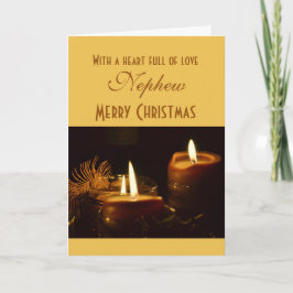 Cartão De Festividades Sobrinho / Feliz Natal - Velas de Férias