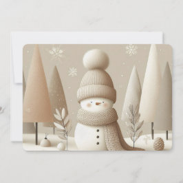 Cartão De Festividades Soft Woodland Snowman Christmas Holiday Card