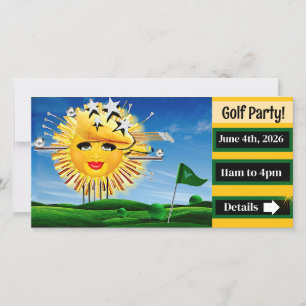 CARTÃO DE FESTIVIDADES SOIS! SOL! DIA ENSOLARADO DE GOLFE!