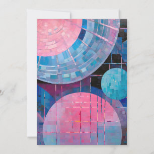 Cartão De Festividades Sombras Sutil de Azul e Rosa em Abstrato