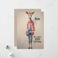 Son 15 Birthday Abstrato Giraffe