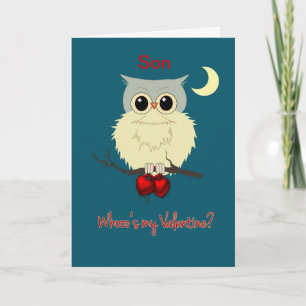 Cartão De Festividades Son Valentine's Day Cute Owl Humor