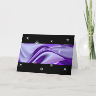 Cartão De Festividades Sonhos de neve roxa, Abstrato Fantasy Arte Arco-Í