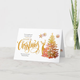 Cartão De Festividades Soon to Be Family of Four Gold Christmas Tree