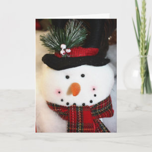 Cartão De Festividades Sorriso de Boneco de Neve