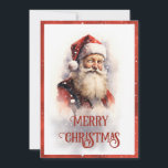 Cartão De Festividades Sorriso Santa Claus Watercolor<br><div class="desc">santa claus xmas alegre,  desenho de barba de arte,  feliz de caráter de aquarela,  ilustração feliz inverno,  papais noeis de natal de férias,  claus</div>