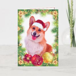Cartão De Festividades Sorriso Welsh Christmas Corgi