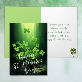 Cartão De Festividades Sorte do Dia de São Patrício de Clovers da Irlanda