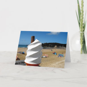 Cartão De Festividades sorvete, praia da Rua